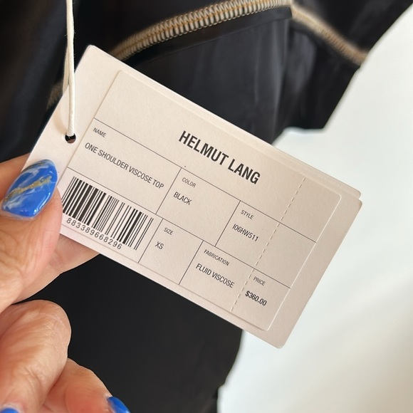 Helmut Lang One Shoulder Viscose Top Black - Picture 7 of 9